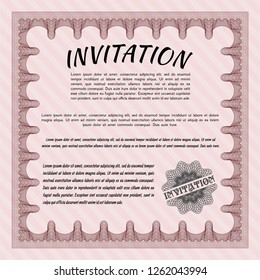 Red Formal invitation template. Customizable, Easy to edit and change colors. With linear background. Perfect design. 