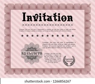 Red Formal invitation template. Customizable, Easy to edit and change colors. Easy to print. Lovely design. 
