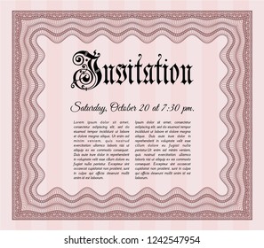 Red Formal invitation template. Easy to print. Detailed. Superior design. 