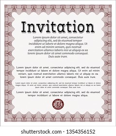 Red Formal invitation template. Easy to print. Customizable, Easy to edit and change colors. Nice design. 