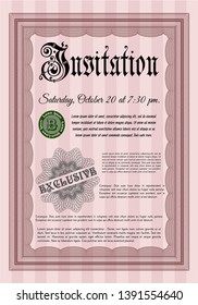 Red Formal invitation template. Easy to print. Customizable, Easy to edit and change colors. Elegant design. 