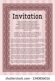 Red Formal invitation template. Elegant design. Customizable, Easy to edit and change colors. With background. 