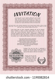 Red Formal invitation template. Excellent design. Customizable, Easy to edit and change colors. With linear background. 