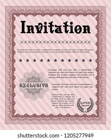 Red Formal invitation template. Printer friendly. Superior design. Customizable, Easy to edit and change colors. 