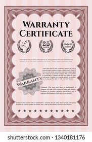 Red Formal Warranty Certificate Template Nice Stock Vector (Royalty ...