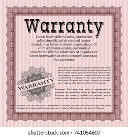 Red Formal Warranty Certificate template. With quality background. Beauty design. Customizable, Easy to edit and change colors. 