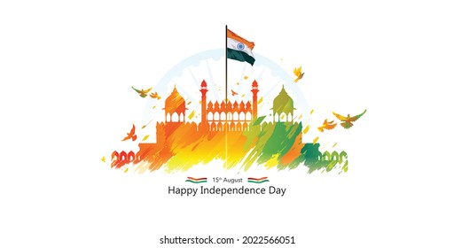Red Fort background for 15 August India independence day concept