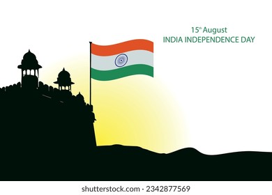 Red Fort background for 15 August India independence day concept.