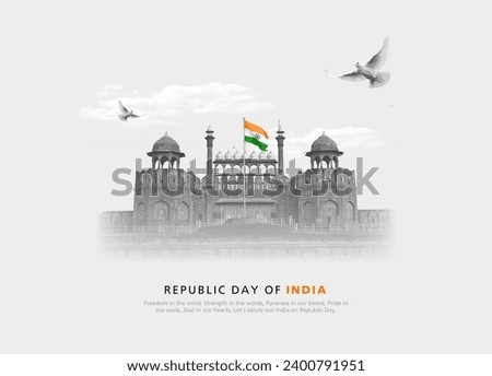 Red Fort background for 26 January happy Republic Day of India.