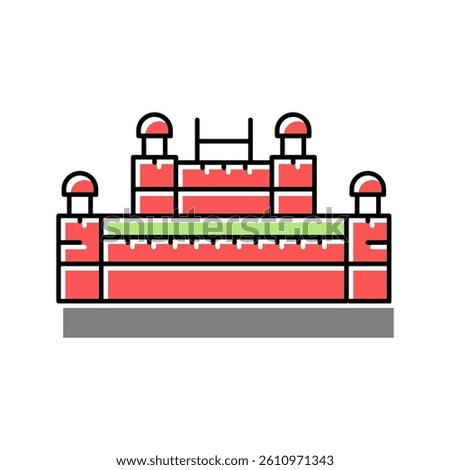 red fort color icon vector. red fort sign. isolated symbol illustration