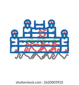 vermelho forte ícone doodle esboço vetor. sinal vermelho forte. símbolo isolado ilustração