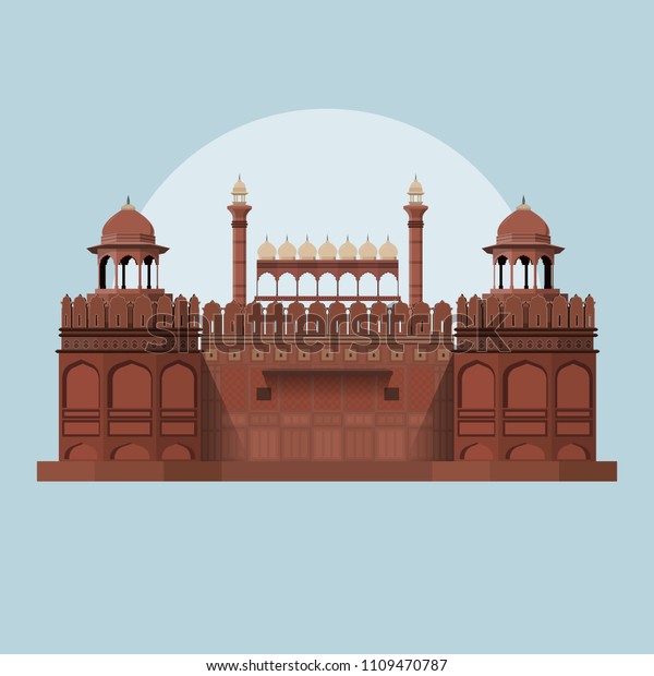 Red Fort India Stock Vector (Royalty Free) 1109470787