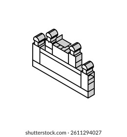 red fort isometric icon vector. red fort sign. isolated symbol illustration