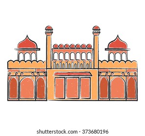 Red Fort Lal Quila vector illustration