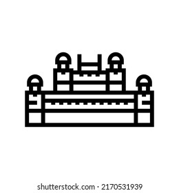 red fort line icon vector. red fort sign. isolated contour symbol black illustration