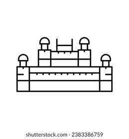 red fort line icon vector. red fort sign. isolated contour symbol black illustration