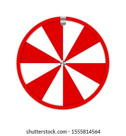Red fortune wheel in modern style. Isolated flat vector illustration. Success vector concept illustration. Gambling fortune chance. Victory success win concept. EPS 10