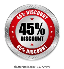 Red forty-five percent discount button
