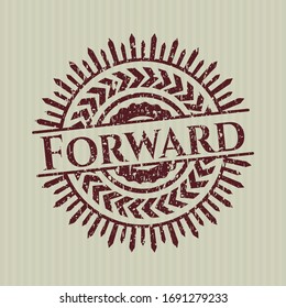 Red Forward distressed grunge seal