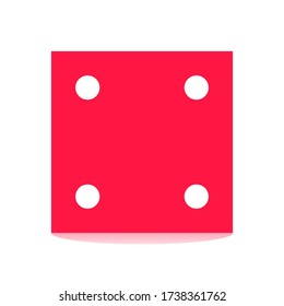 Red Four Dices with White Background