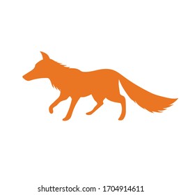 Red fox animal silhouette, vector illustration