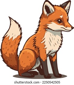 Vector de dibujos animados de Fox roja que se aísla de fondo blanco