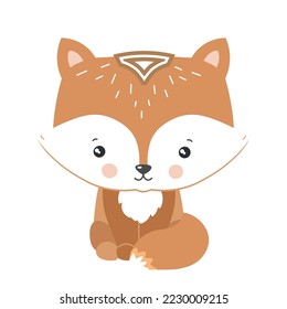 Red fox - cute illustration for children's rooms, cards, postcards, posters.