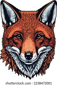 Red Fox Face Close Up Portrait illustration 04
