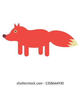 red fox flat illustration on white