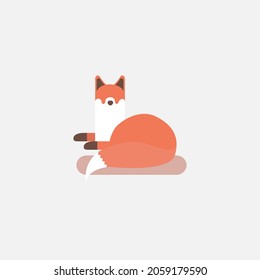 Red fox. Flat vector illustration. 
