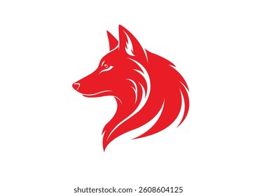 Red Fox Head Cartoon Illustration Vector Design