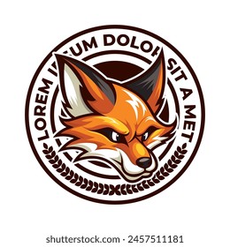 Red fox head logo mascot vector design, cute fox mascot, fox esport logo mascot, outdoor logo badge.