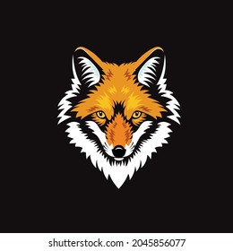 Red fox head muzzle vector illustration