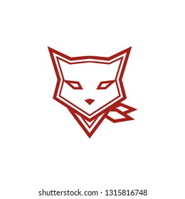 Red fox head use scarf. Can use for logo, mascot, or icon
