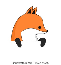Red fox isolated on white. Cute animal for kids fashion print for t-shirts and bags, birthday cards and posters