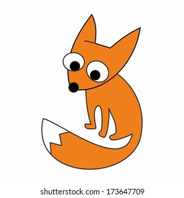 red fox isolated on white background