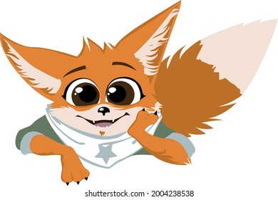 red fox logo, character, contour, red