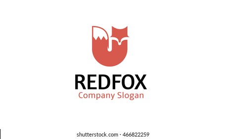 Red Fox Logo Design Illustration