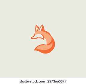 Red fox logo design, minimal logo design