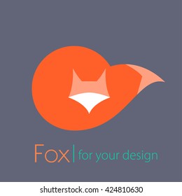 Red Fox logo sign symbol icon - vector