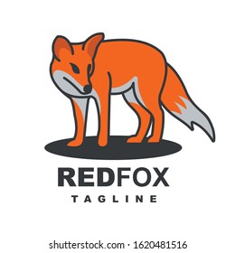 red fox logo vector design wild mascot