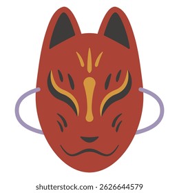 Ilustração de máscara de raposa vermelha, ilustração de vetor simples