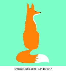 red fox on a blue background