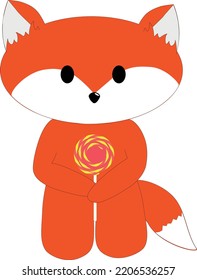 Red fox  on white background