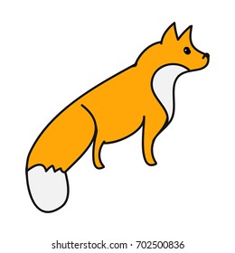 red Fox pattern on a white background, vector illustration