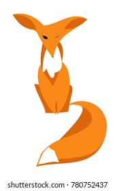 Red Fox. Posdtcad. Vector logo. Abstract