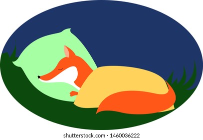 Pinto rojo durmiendo, ilustración, vector sobre fondo blanco.