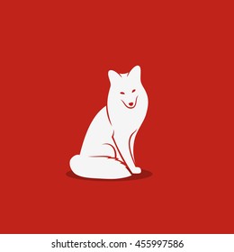 Red fox symbol - vector illustration

