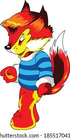 red fox in warm winter sweater vector and illustration