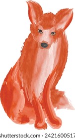 Red Fox Watercolor, Fox, watercolor, Cute Baby Shower Graphics, Nursery Decor Wall Art, Woodland Animal, isolated, animal, nature, beauty, orange, beautiful, red, illustration, vector, cute, wild, col